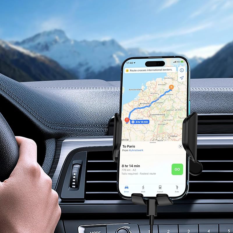 Brencco autós telefontartó szellőzőrácsra 360° forgatható univerzális 4-7 hüvelykes okostelefonokhoz - Mobile phone holder auto-V1