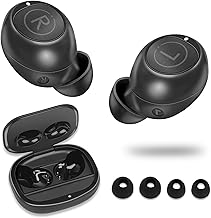 Mini Wireless Earbuds, Auto Pairing Ear Buds Wireless Lightweight Headphones Built-in Microphone, IPX4 Sweat & Water Resistant, Immersive Premium Sound Headset with Charging Case, Black