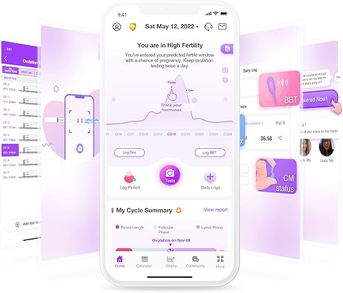Miniatura 7 de Easy@Home Tiras de prueba de ovulación, paquete de 100 pruebas de fertilidad, kit de predictor de ovulación, apto para FSA, alimentado por Premom