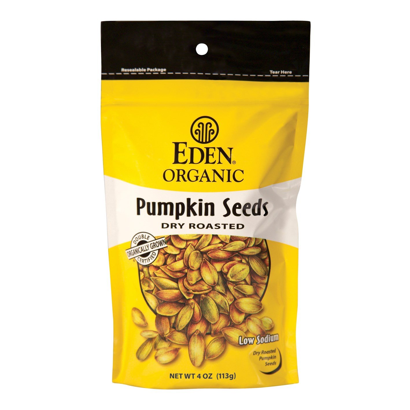 Eden Organic Pumpkin Seeds, Dry Roasted, 4-Ounce Resealable Bags (Pack of 15)