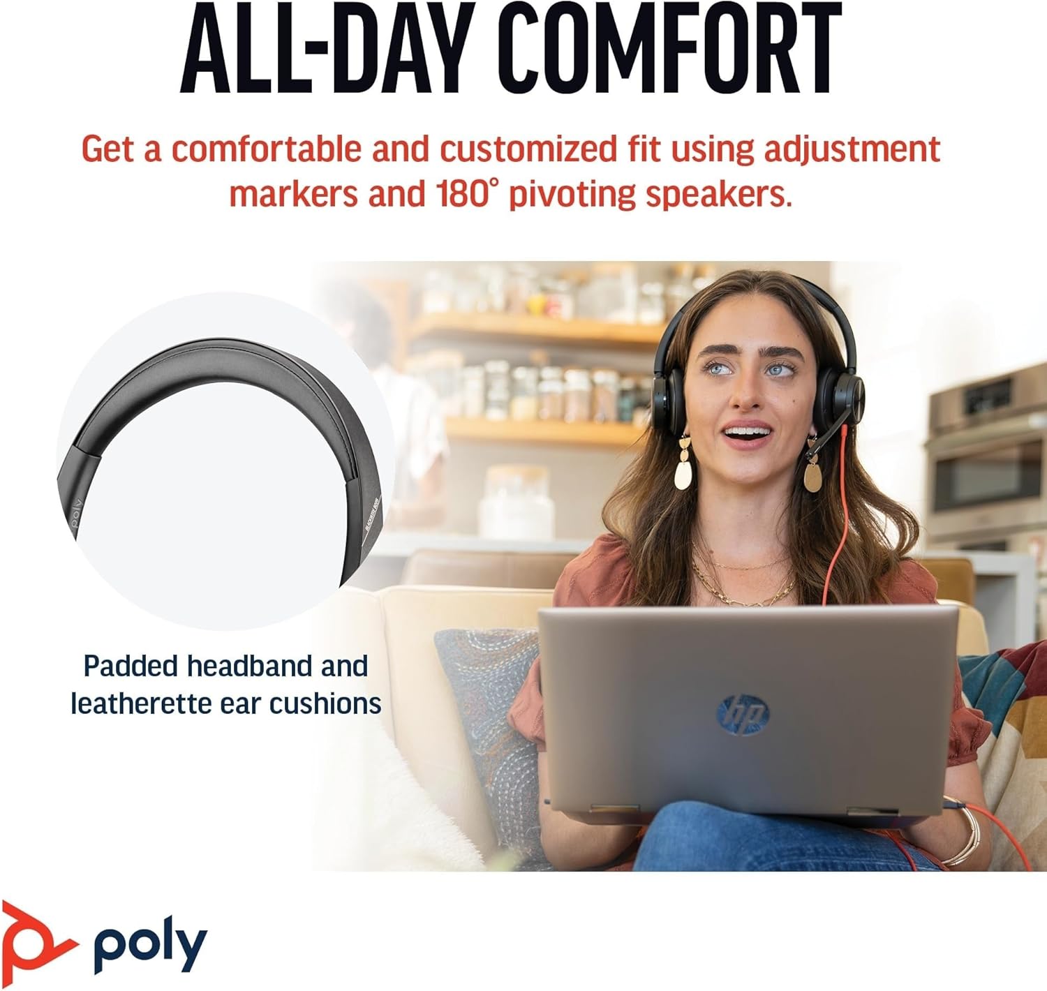 Poly Blackwire 8225 Premium Wired Headset (Plantronics) – Active Noise Canceling – Hi-fi Stereo - Connect to PC/Mac - Certified for Microsoft Teams - Amazon Exclusive - Image 5