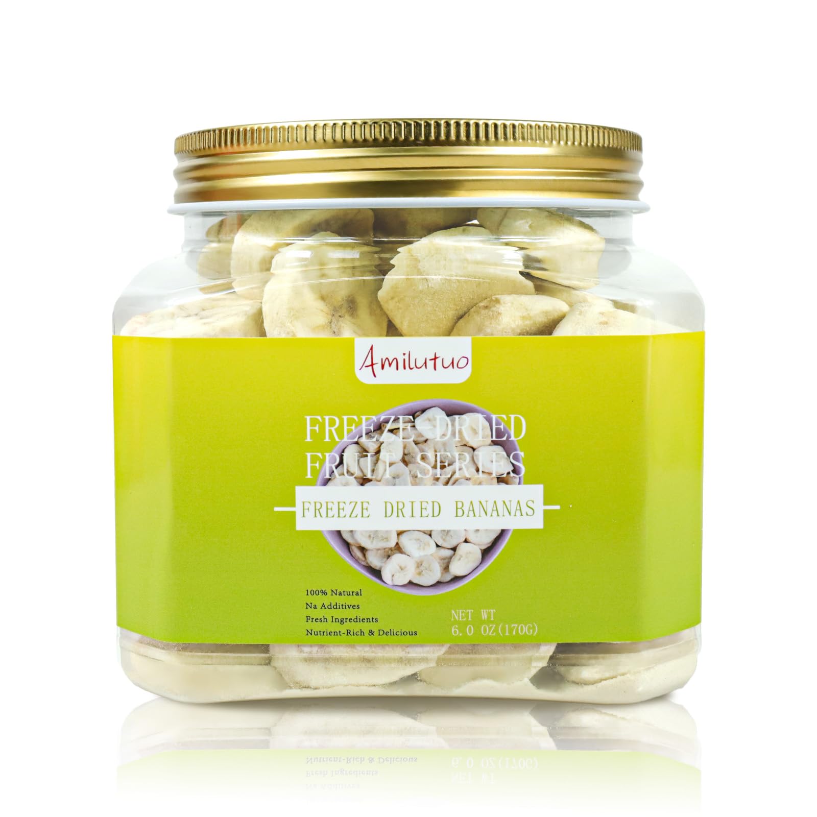 Freeze Dried Bananas, 6OZ/170G Freeze Dried Fruit, Drie-d Banana Chips Natural, No Add Sugar, Fruit Snacks for Traveling, Hiking, Cycling, Camping