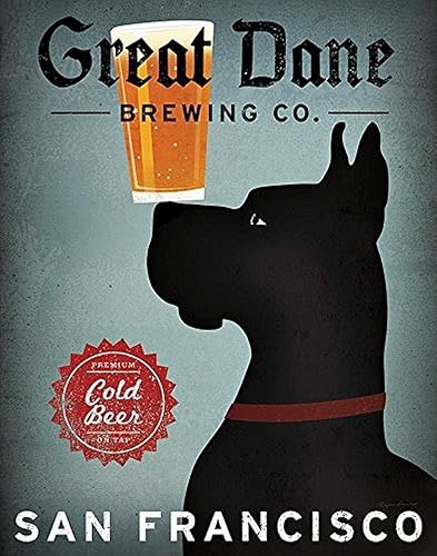 Buyartforless Black Great Dane Brewing Co San Francisco by Ryan Fowler 14x11 Great Dane Beer Signs Dogs Animales Art Print Poster Vintage Publicidad Buyartforless Black Great Dane Brewing Co San Francisco by Ryan Fowler 14x11 Great Dane Beer Signs Dogs Animales Art Print Poster Vintage Publicidad