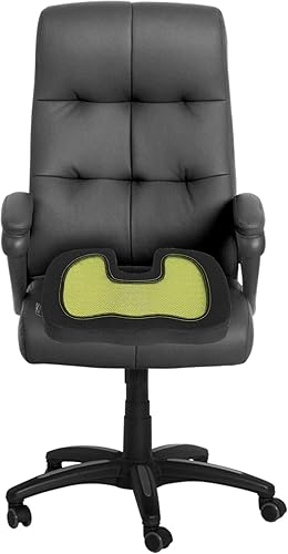 Miniatura 7 de FH Group Cojín de asiento de espuma viscoelástica para cualquier lugar - Cojín de coxis - Cojín de coxis para automóvil, trabajo y hogar (amarillo)