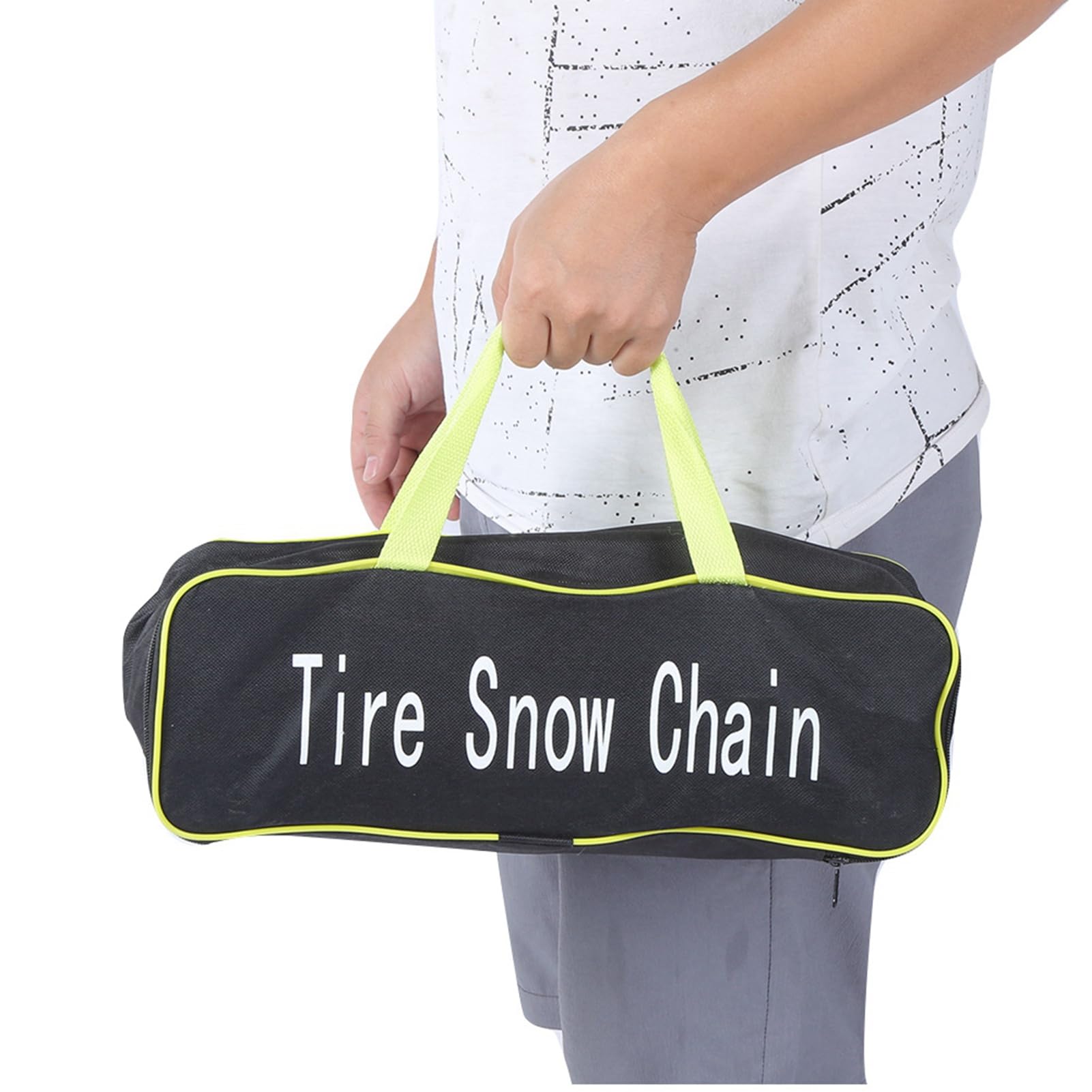 EMUKOEP Durable 10 Piezas Cadena de Neumáticos - Coche Camión Nieve Barro Rueda Antideslizante Cadena de Seguridad de Emergencia para Suelos de Barro - Ajuste Universal TPU Amarillo y Negro 43 X 5 Cm