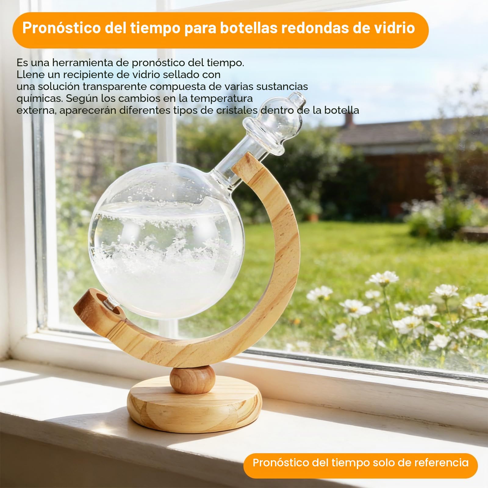 Pronóstico del tiempo de vidrio tormenta, estación meteorológica en forma de globo, bola de cristal decorativa para oficina, hogar