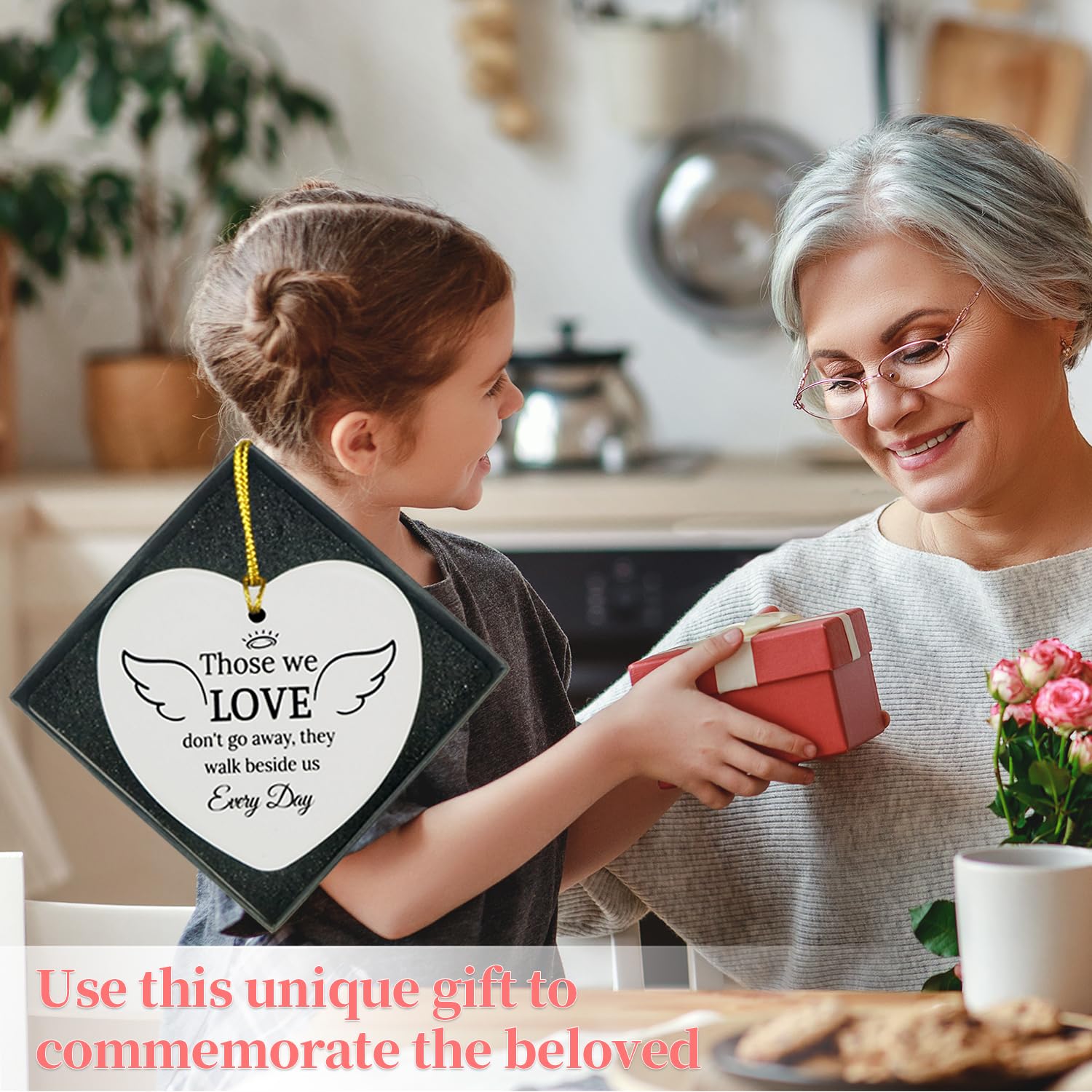 Sympathy Gifts for Loss of Loved One, Memorial Gift, Grief Ceramic Christmas Ornament Bereavement Gifts Idea Condolence Remembrance Gift for Loss of Mom Dad Friend Son Daughter Dog