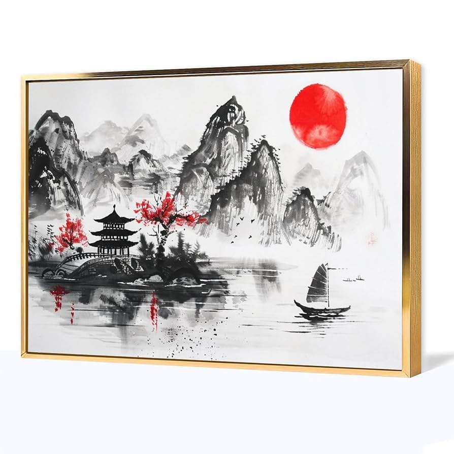 水墨画 風景画 壁掛け アート作品 【公式通販】 水墨画 風景画 壁掛け アート作品 【公式通販】