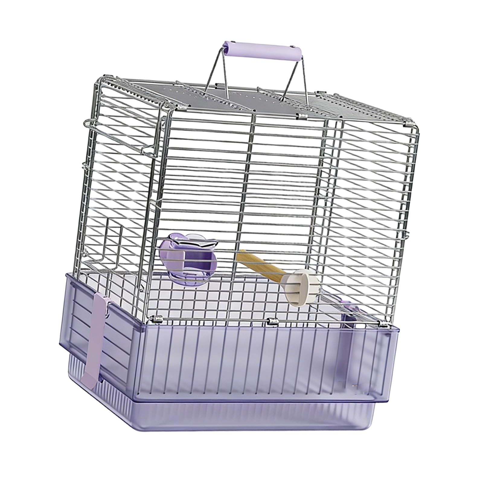 Cage à oiseaux avec coffre-fort en acier inoxydable pliable et portable