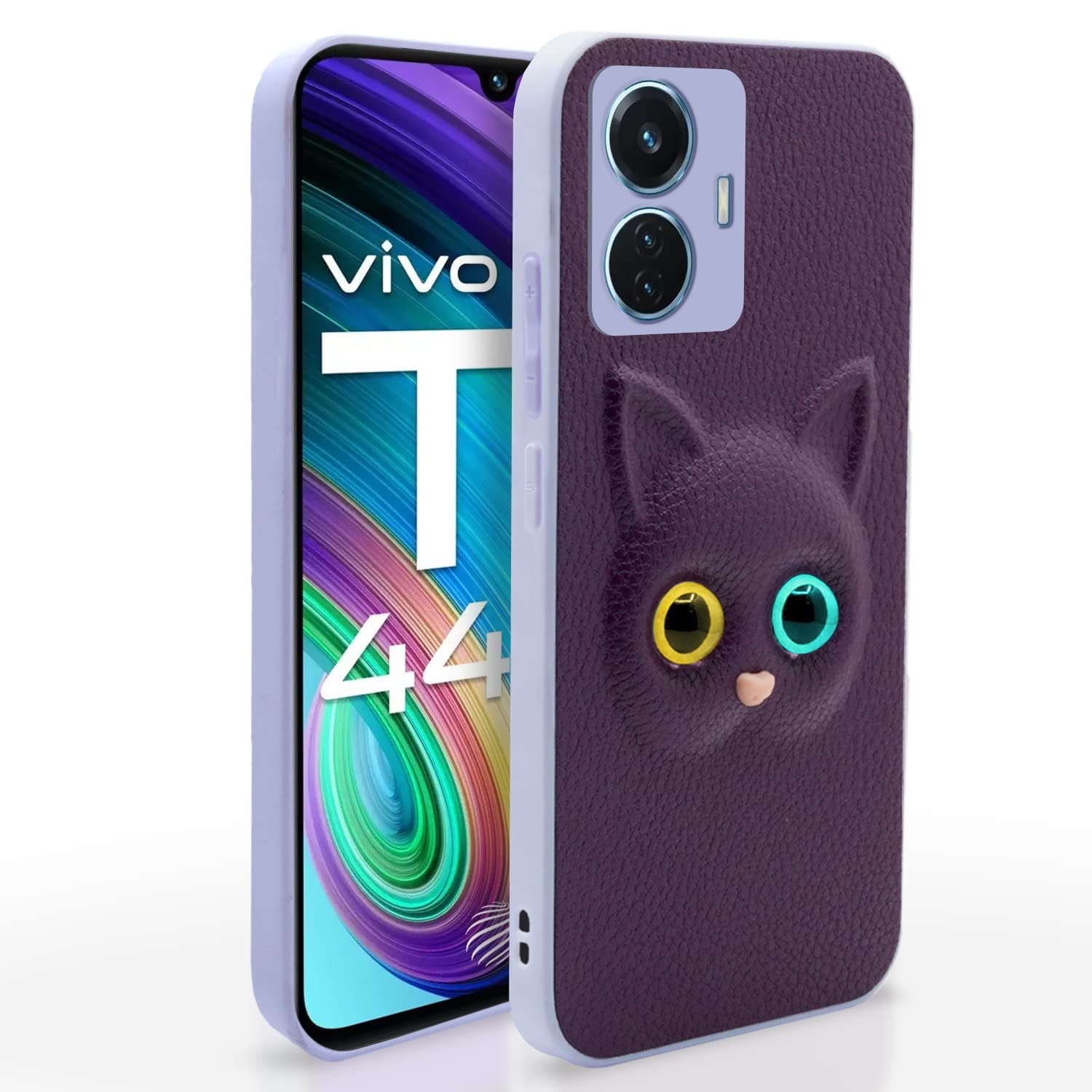 Pikkme Vivo T1 44W / iQOO Z6 44W Back Cover for Girls | Cute Cat Leather Finish | Soft TPU | Case for Vivo T1 44W / iQOO Z6 44W (Purple) (B0BCP6YC5M) Amazon Price History, Amazon Price Tracker