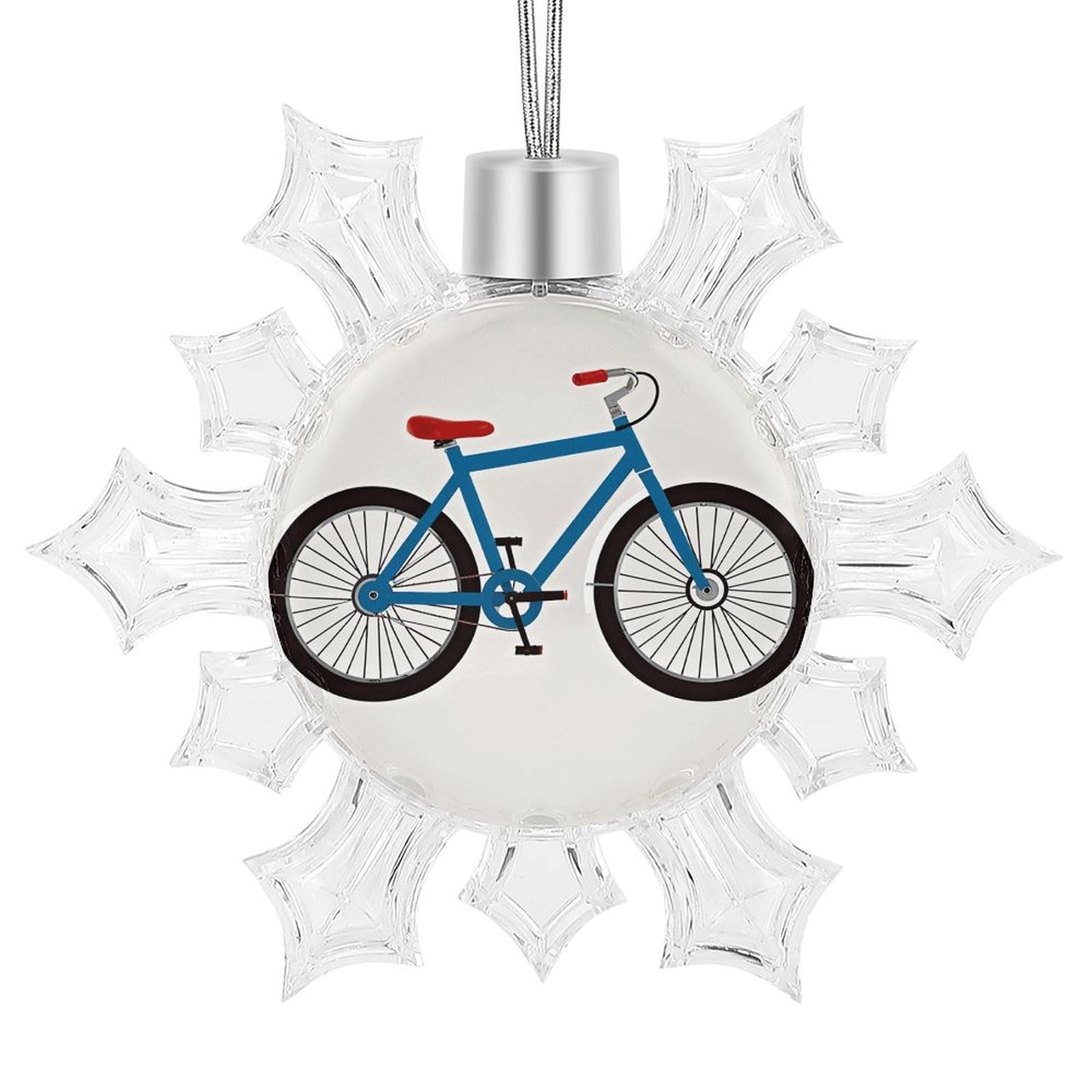 Pendentif flocon de neige de Noël haut de gamme en aluminium et plastique avec motif graphique