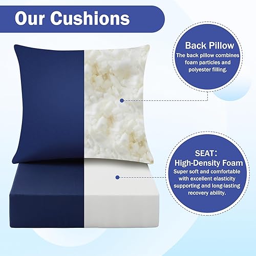 Miniatura 4 de Juego de cojines de asiento para exteriores, cojines para sillas de patio impermeables y resistentes a la decoloración, cojín de exteriores para