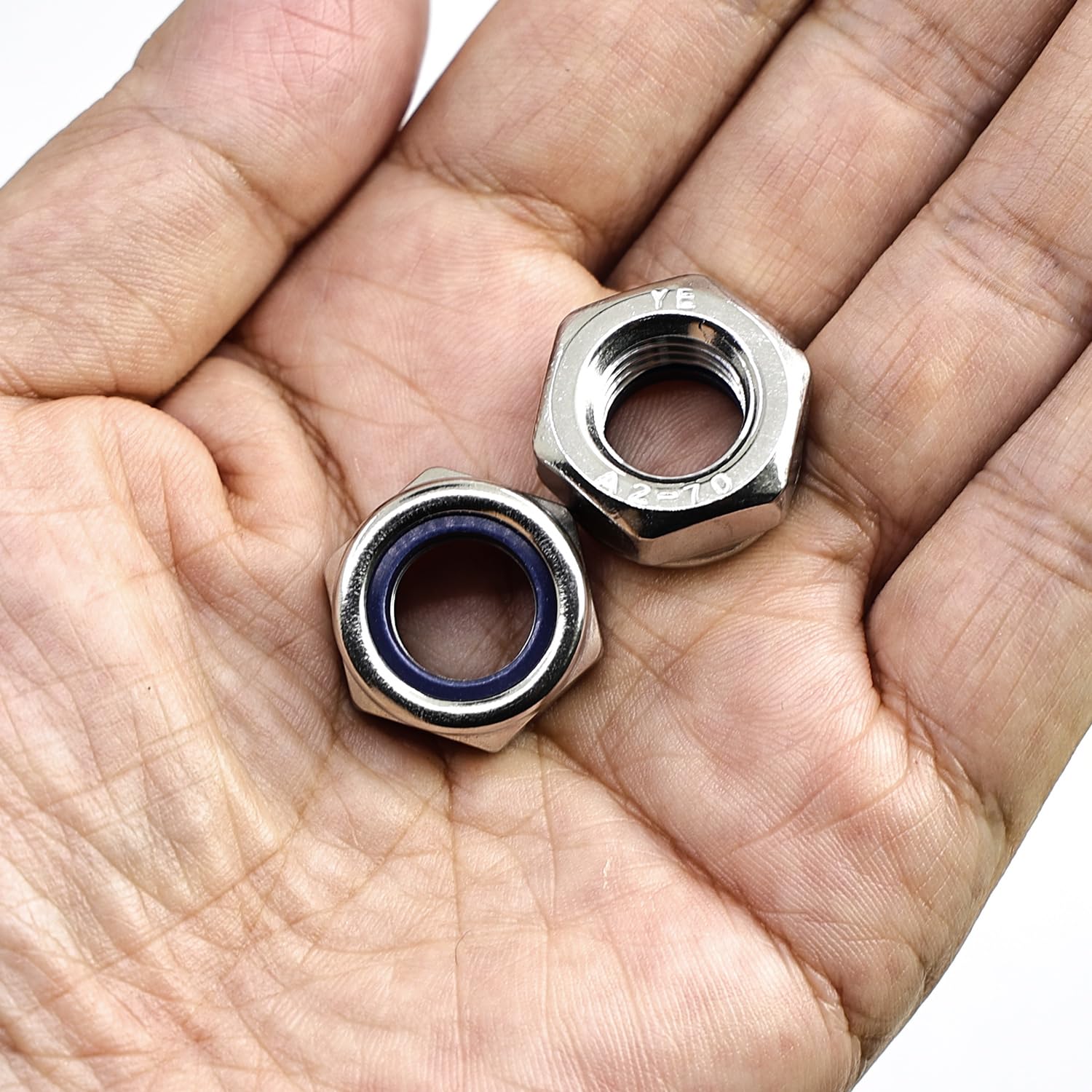 MINHER M12-1.75 Nylon Insert Locknuts,304 Stainless Steel Lock Nuts, Metric Thread Nylock Nuts DIN985 (20 pcs) - Image 2