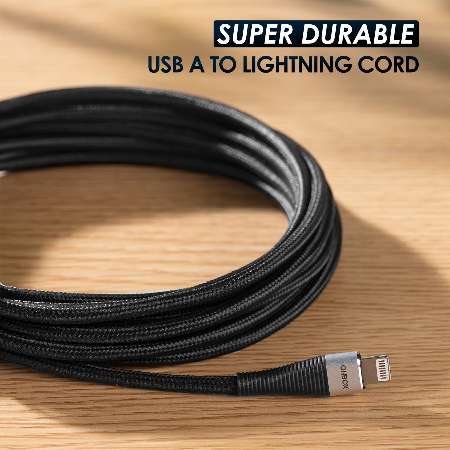 ohbox Cable largo de cargador, paquete de 2 de 10 pies