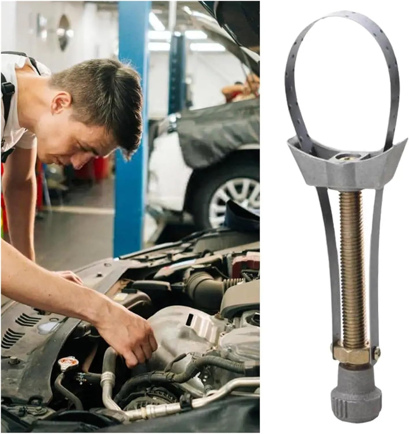 Oil Strap Wrench Steel Car Filter Adjustable B4S8 1Pc Change Disassembly Tool