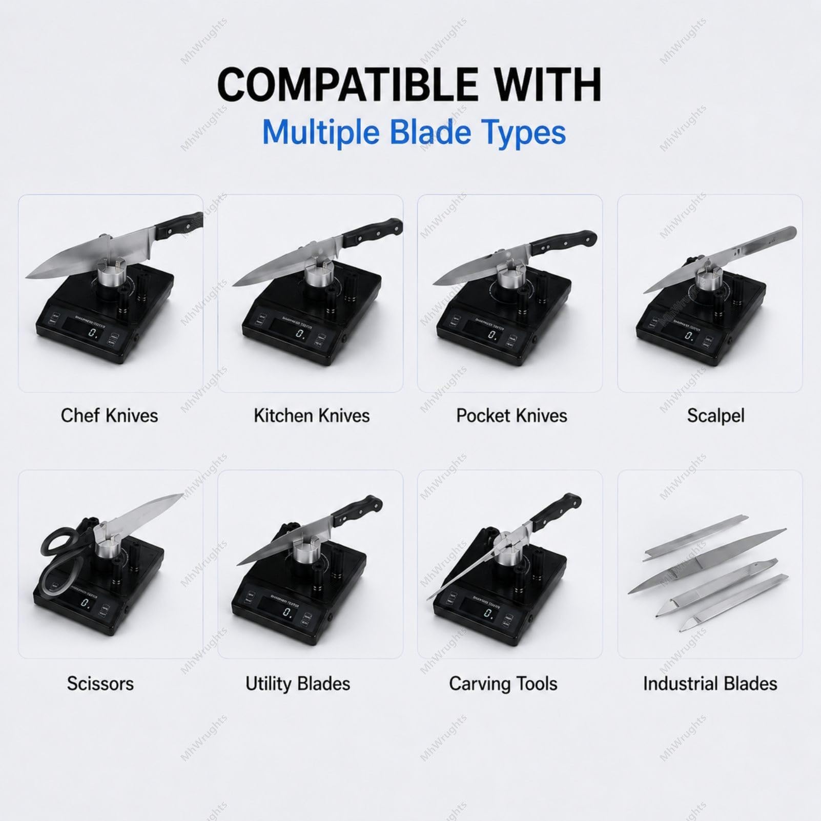 Tester per l'affilatura dei coltelli, misuratore di affilatura della Lama con opzioni di risoluzione 0,1 g/1 g/5 g, capacità di misurazione da 1 a 3 kg, Supporto Magnetico a 360° 5g