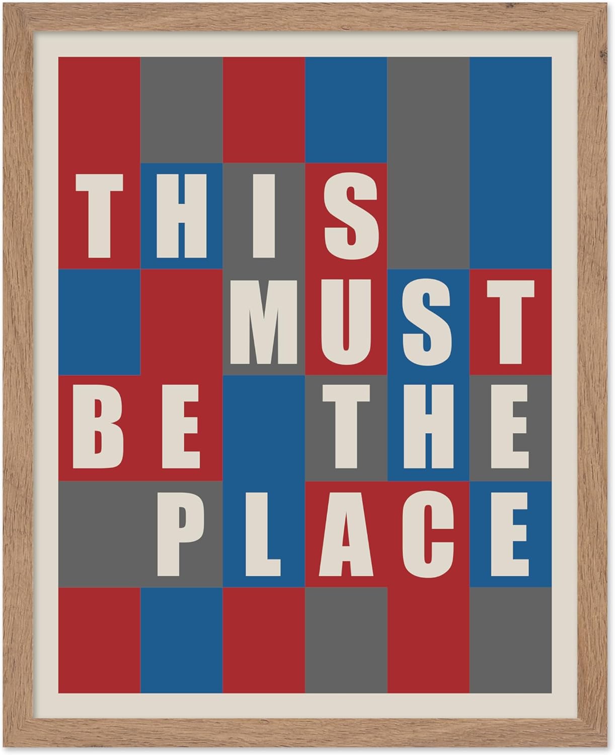 Poster Master This Must Be The Place Poster - Bold Pink Typography Print - Preppy Art - Pop Art - Gift for Men & Women - Trendy Decor for Bar, Restaurant, Apartment or Dorm - 16x20 UNFRAMED Wall Art
