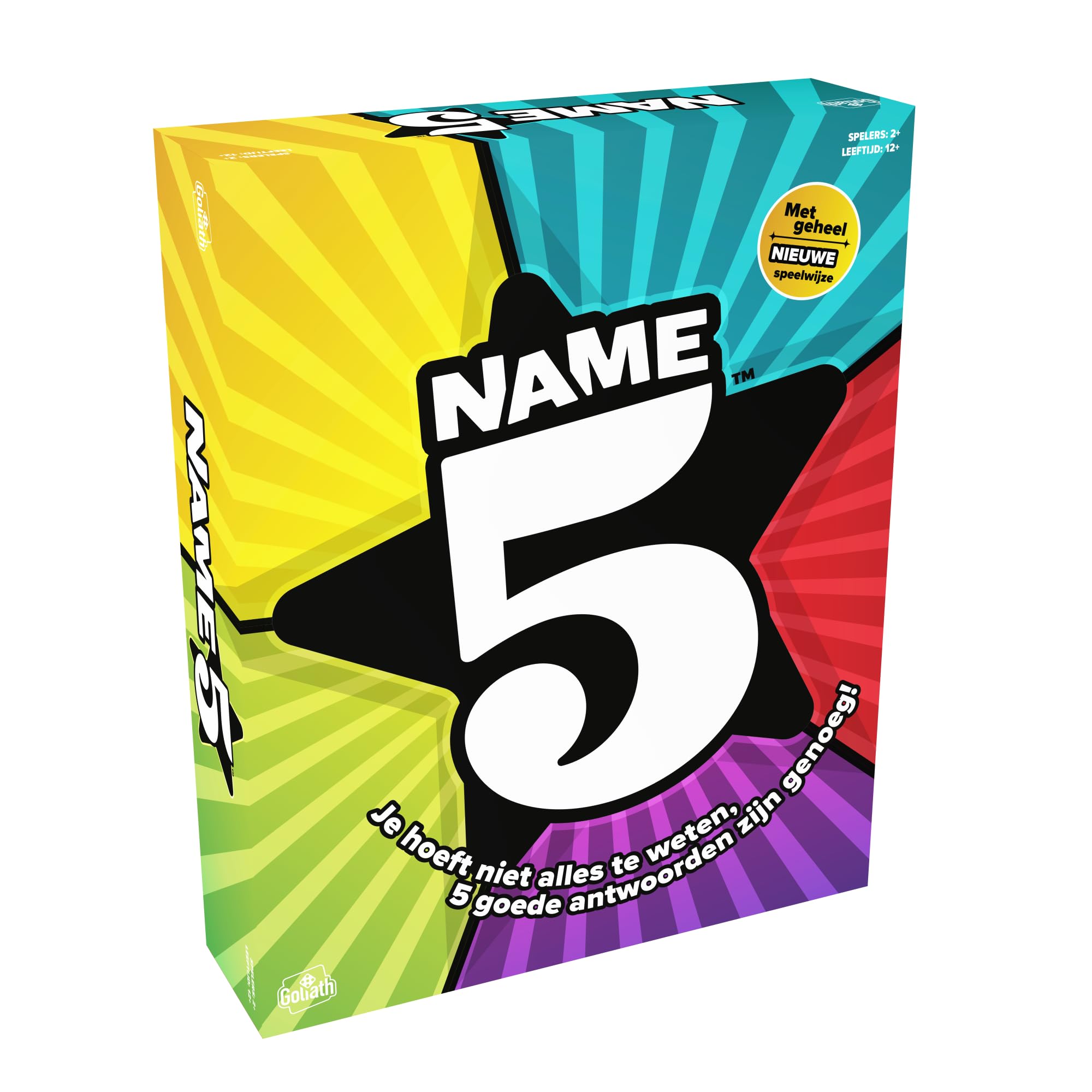 Goliath Name 5 Gioco da tavolo per bambini a partire dai 12 anni, gioco di conoscenze per 2 o più giocatori, gioco di carte curiosità, divertente gioco da tavolo per feste