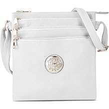 Woodland Leathers Crossbody Bags For Women, Multi Zipper Spacious Cross Body Bag Women With Adjustable Crossbody Strap, Golden decorated Women's Hobos & Shoulder Bags