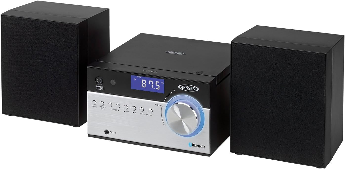 Jensen JBS-200 Bluetooth CD Music System with Digital AM/FM Stereo Receiver and Remote Control 2",Black