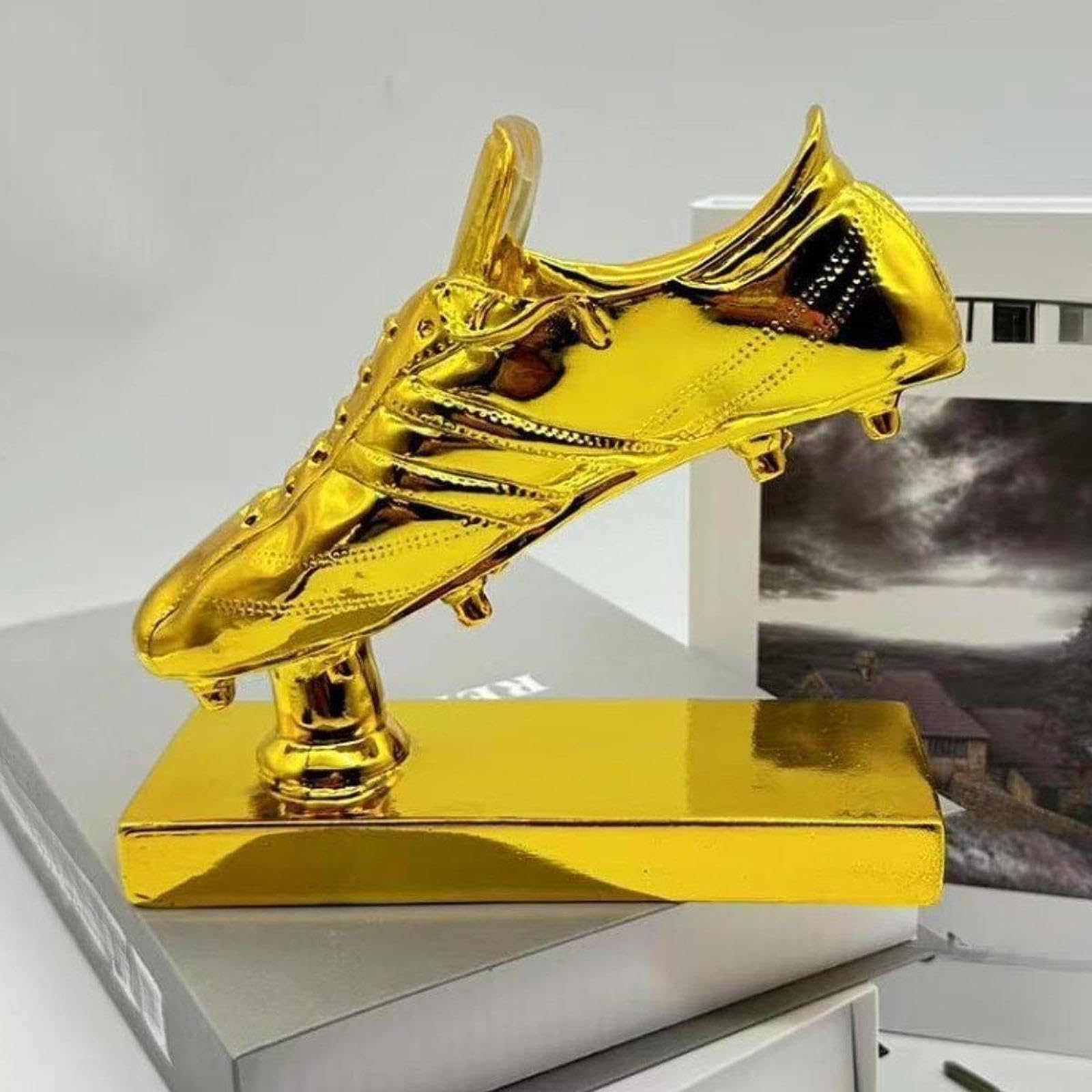 Trofeo Bota de Oro, Copa al Mejor Jugador, Pieza Decorativa Única, Resina, Duradera y Elegante, Artículo de Colección, Copa al Mejor Jugador, Recuerdo para