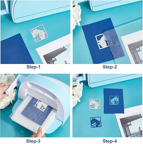 Miniatura 3 de BENECREAT 6 estilos de troqueles de metal para gatos, plantillas de corte de gato para manualidades, álbumes de recortes, álbumes de tarjetas,