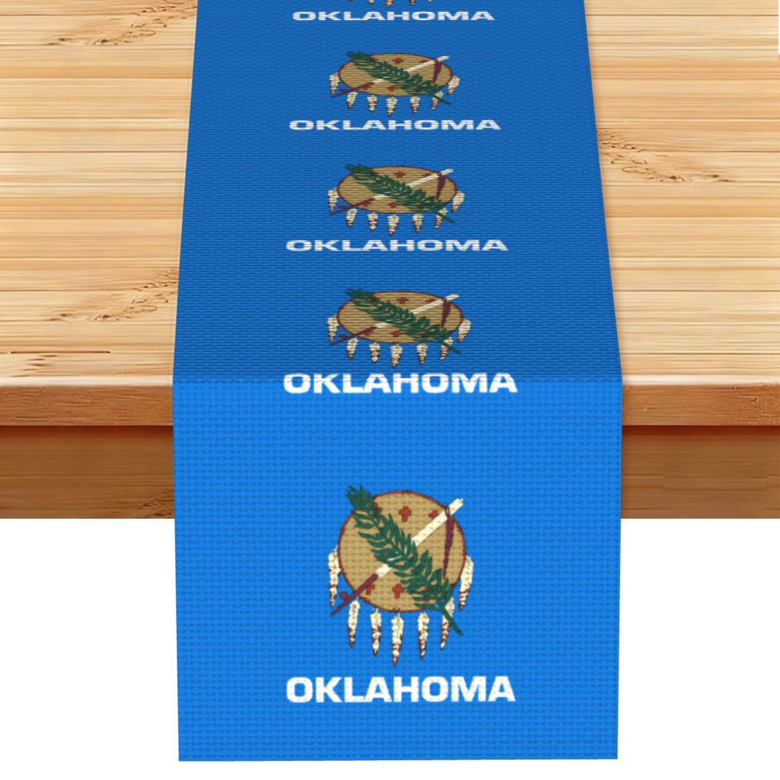 Oklahoma State Flag Table Runner 13x72 Inch Dining Decor