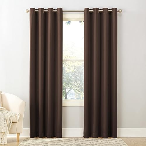 Sun Zero Barrow Energy Efficient Grommet Curtain Panel Pair