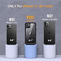 Vista 6 de Miracase Glass Series - Funda para iPhone 11 de 6.1 pulgadas, funda resistente de cuerpo completo mejorado con protector de pantalla de vidrio Negro