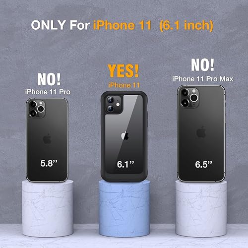 Miniatura 6 de Miracase Serie de vidrio magnético para iPhone 11, funda protectora resistente de cuerpo completo con protector de pantalla de vidrio templado 9H