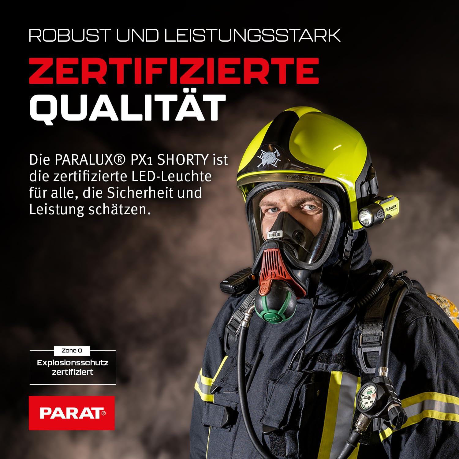 Parat Sicherheitsleuchte (MAX. Leuchtweite 120m, Taschenlampe, bis 8h bei Volllast) Luz de Seguridad PARALUX PX1 Shorty (máx. Alcance de 120 m, Linterna LED, hasta 8 h con Carga Completa, Amarillo
