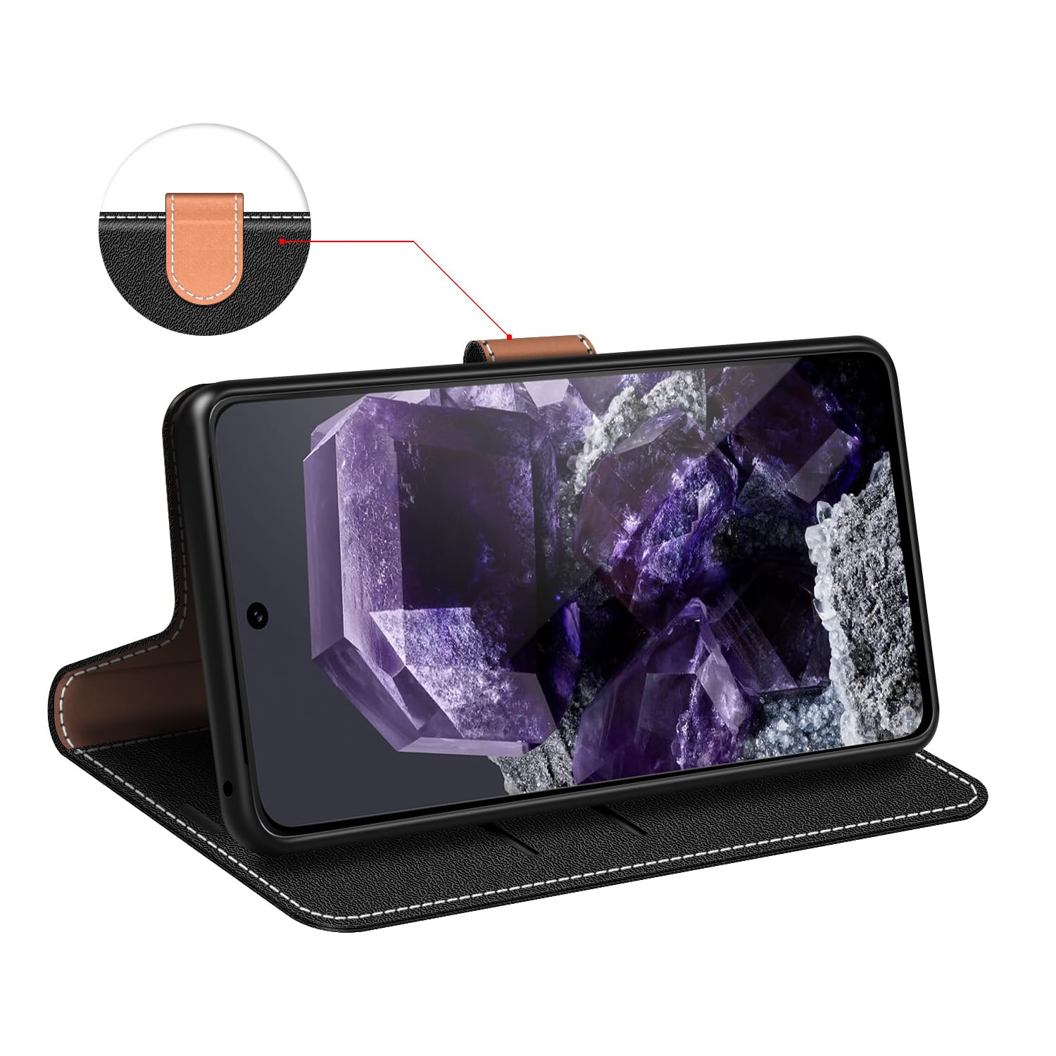 COODIO Custodia in Pelle per Nokia 8 Sirocco, Cover a Libro Magnetica Portafoglio per Nokia 8 Sirocco, Nero/Rosso
