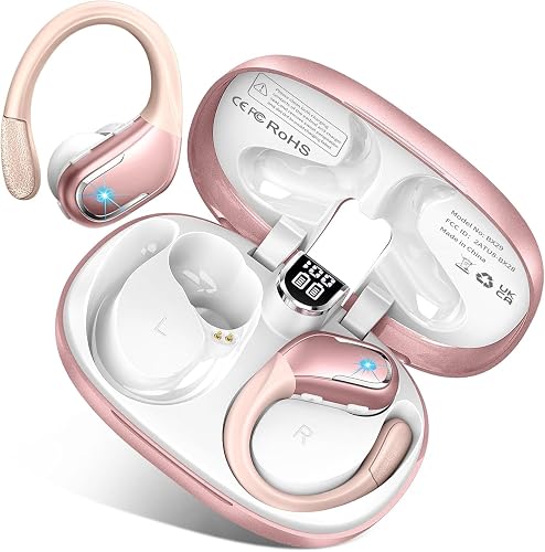 PEFUPEW AI Language Translator, 144 Language Translator Earbuds, Rose Gold