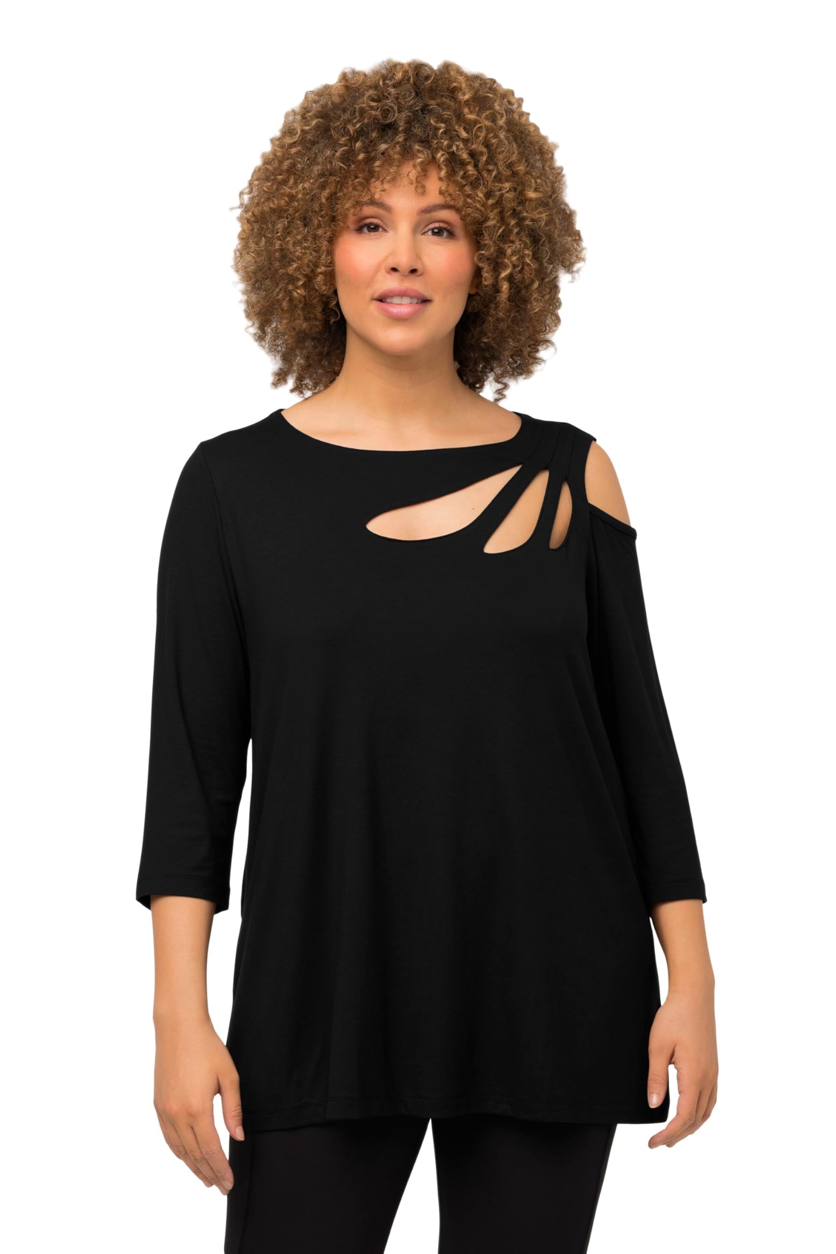 Ulla Popken Women's T-Shirt, black, 20 UK/22 UK