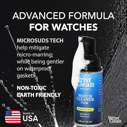 Miniatura 3 de Kit de limpieza de reloj de lujo con Microsuds Tech Limpiador de reloj de 50ML de espuma, recarga de 4oz, paño grande de limpieza de reloj y