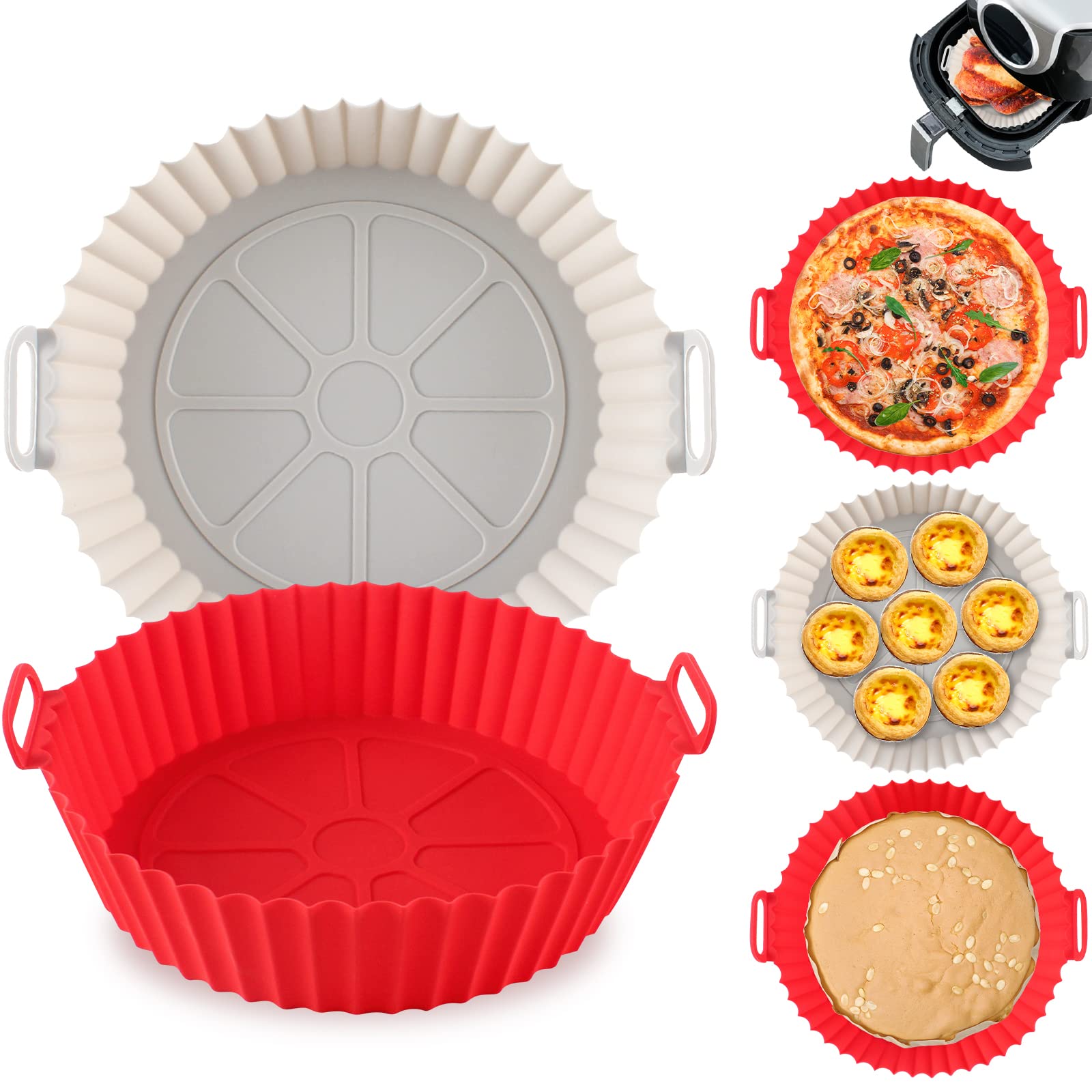 100 pezzi Carta da forno monouso per friggrice ad aria, fodera in carta per cestello della friggrice ad aria, ciotola in carta, teglia da forno, accessori per forno, utensili da forno, gadget