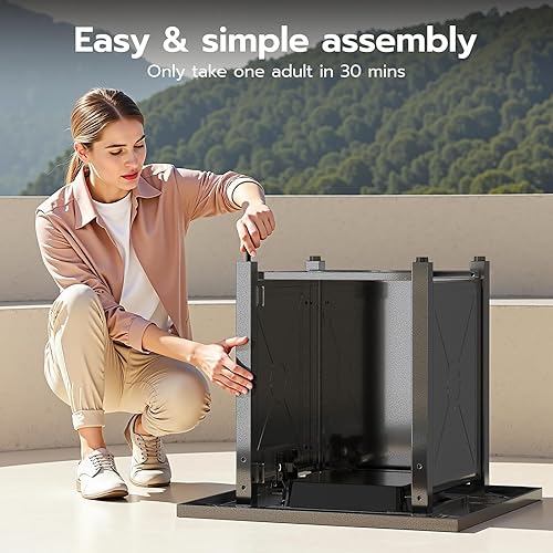 Miniatura 6 de Xbeauty Mesa para fogata de propano, mesa de fuego de gas para exteriores, mesa de fuego de encendido automático de 40,000 BTU con tapa, cubierta