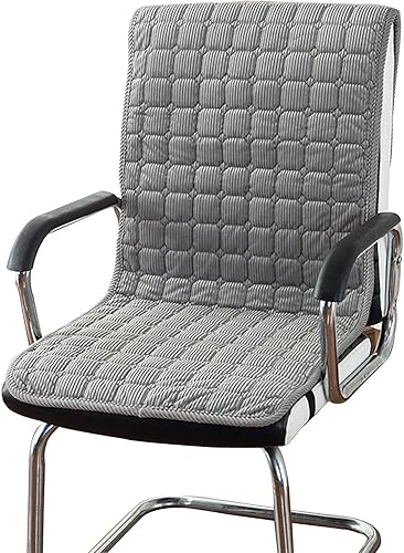 Miniatura 17 de Cojín de asiento cómodo de felpa, almohadillas antideslizantes de una pieza con lazos, cojín de respaldo lavable para silla de juegos para silla