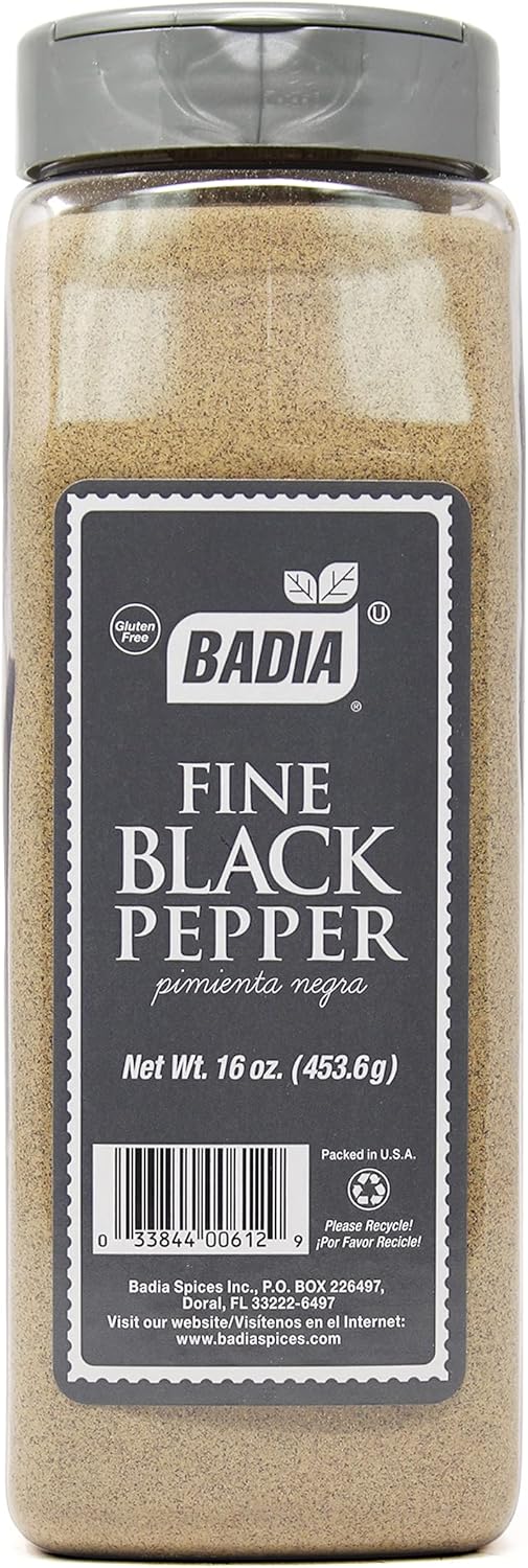 Badia Black Pepper Ground Fine, 16 Ounce : Grocery Tea Sampler : Grocery & Gourmet Food