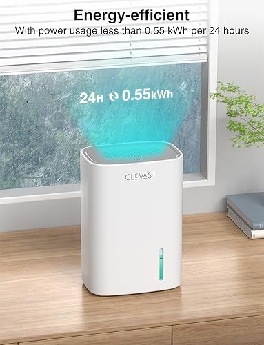 Miniatura 5 de CLEVAST Deshumidificador pequeño para el hogar  Mini deshumidificadores silenciosos de 30 onzas para baño, deshumidificador de aire compacto