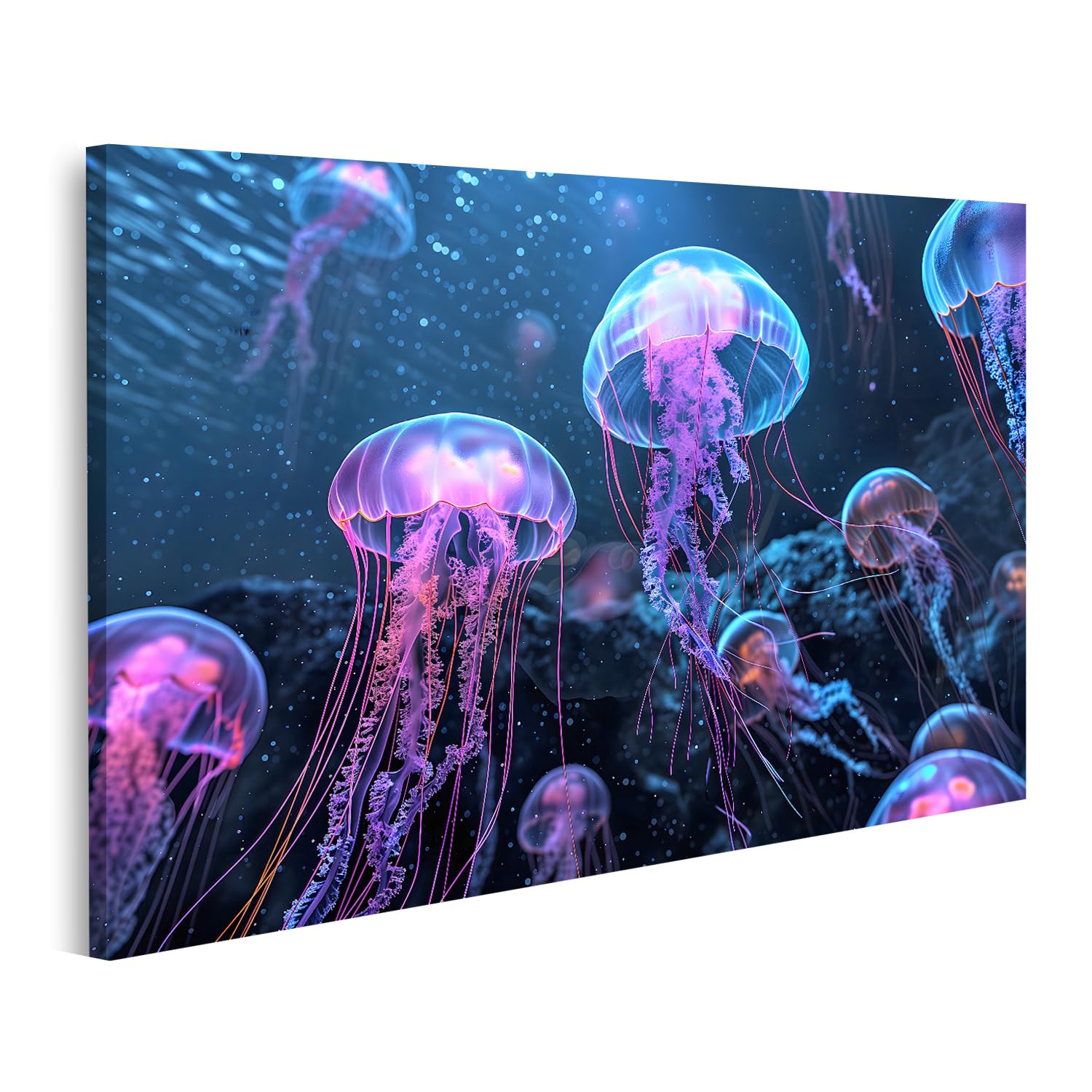 Tableau sur toile méduse pour illuminer un mur sombre ou un lobby d'aquarium