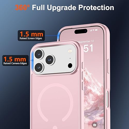 Miniatura 919 de SUPFINE - Funda magnética para iPhone 13 Pro Max (compatible con MagSafe), (protección contra caídas de grado militar de 10 pies), delgada, Negro