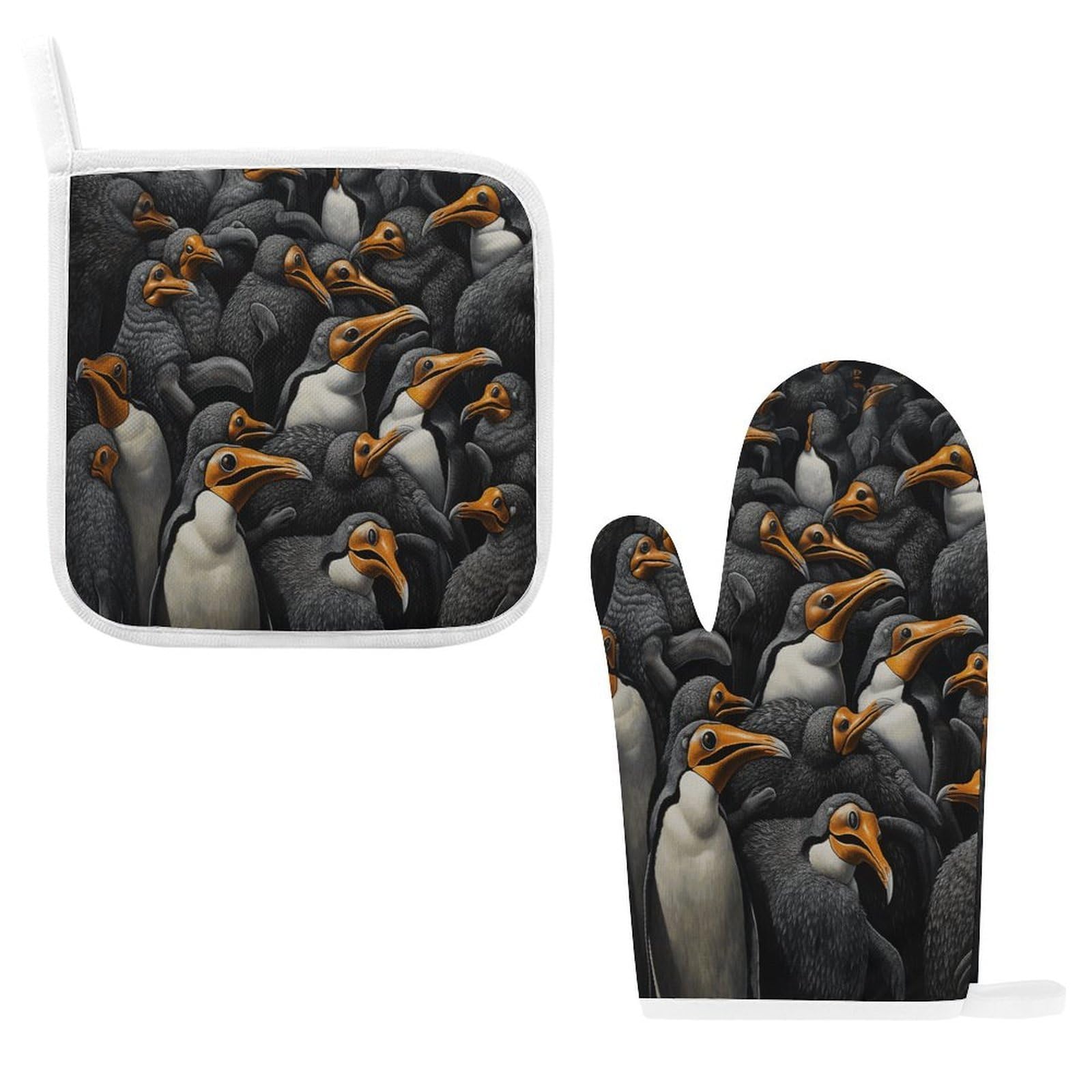 Btcowzrv Style A Group Of Penguins Oven Mitts And Pot Holders 2Pcs Set