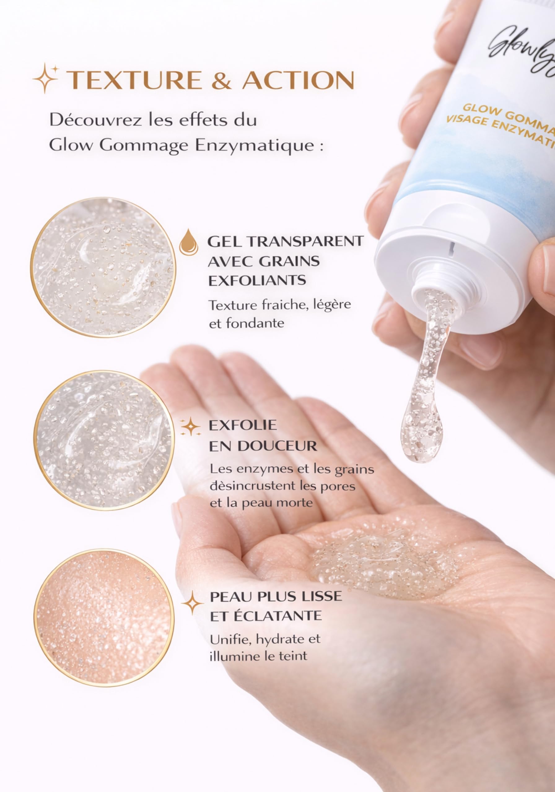 Gommage Enzymatique Visage – Niacinamide, Papaïne & Acide Mandélique | Exfolie, Resserre les Pores & Illumine le Teint | 100 ML | Peaux Sensibles & Ternes