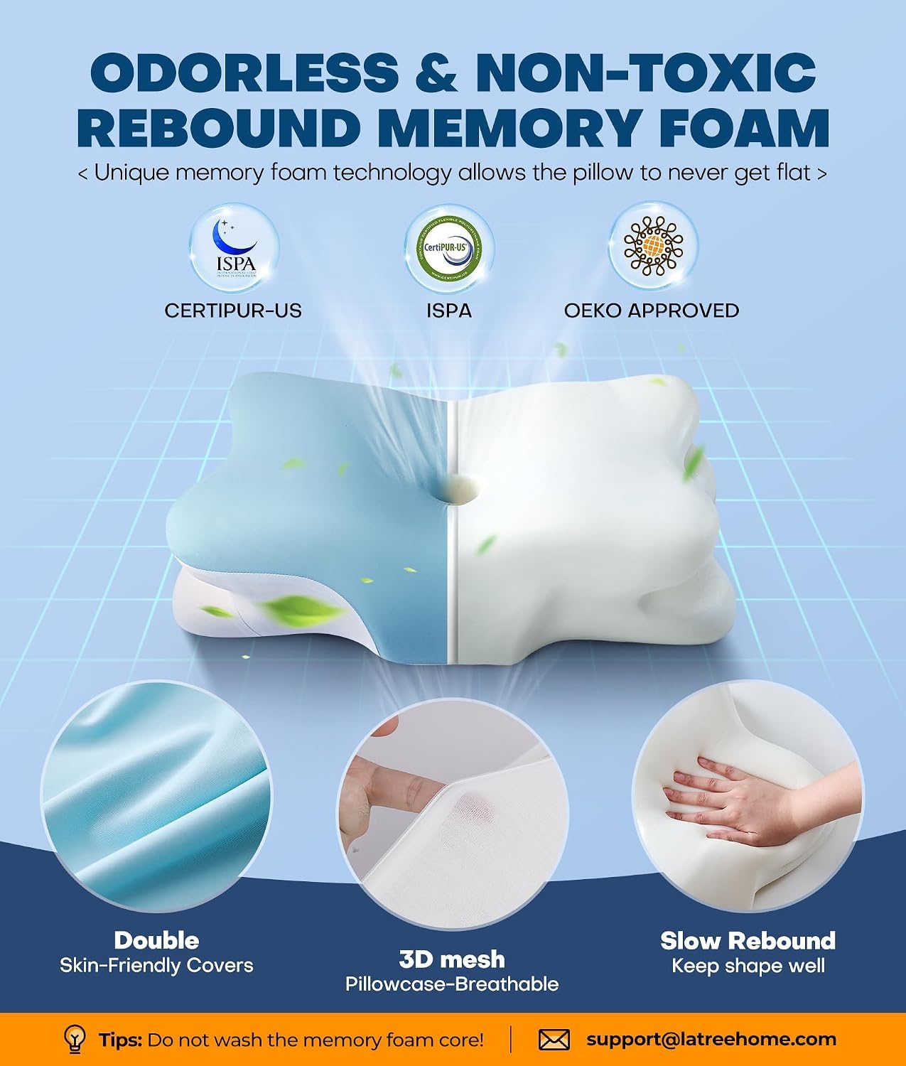 Cervical Neck Pillow - Pain Relief & Neck Support -5