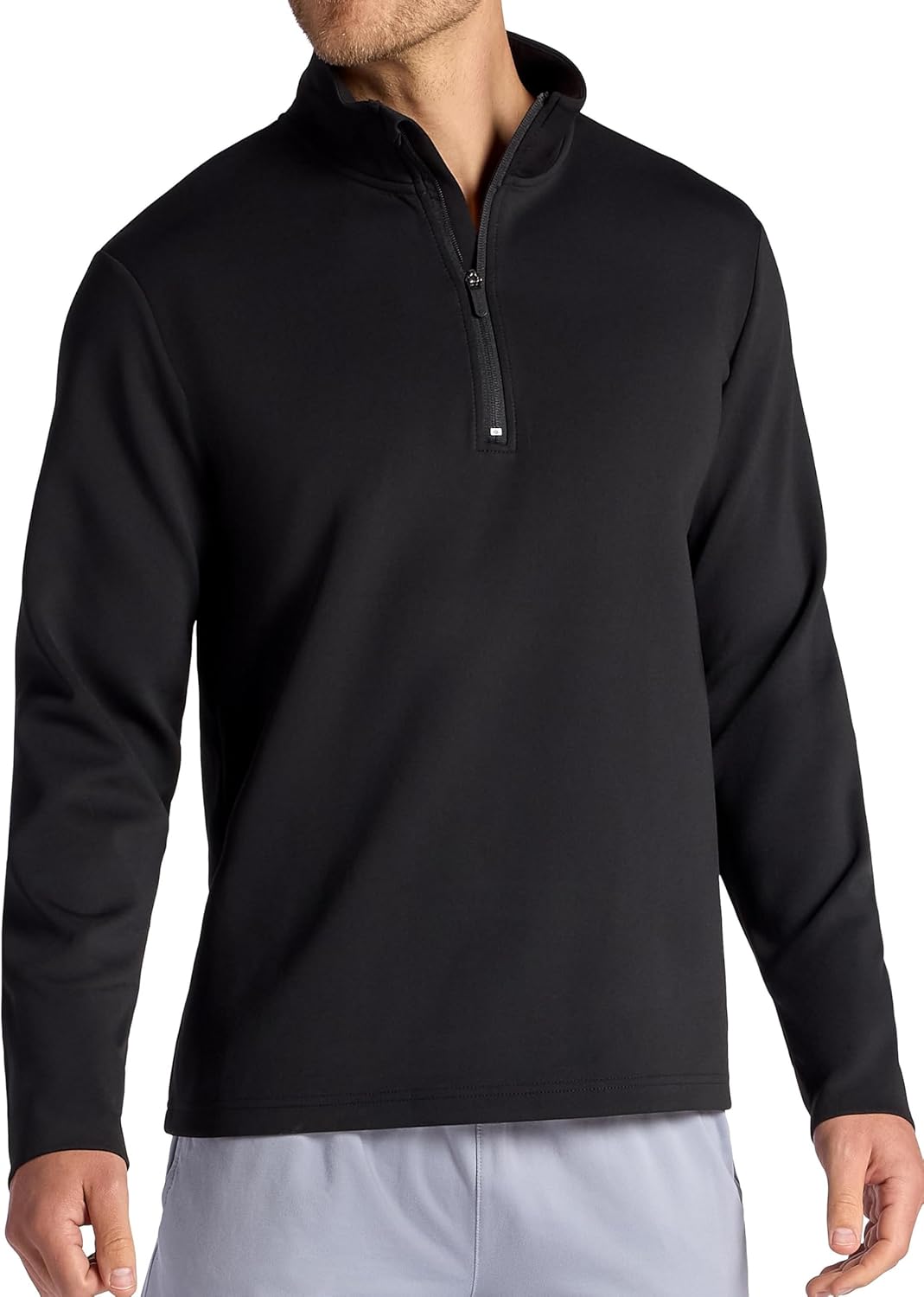 Gaiam Mens Recovery Long Sleeve Quarter-Zip, Standard Fit, Midweight Breathable Material