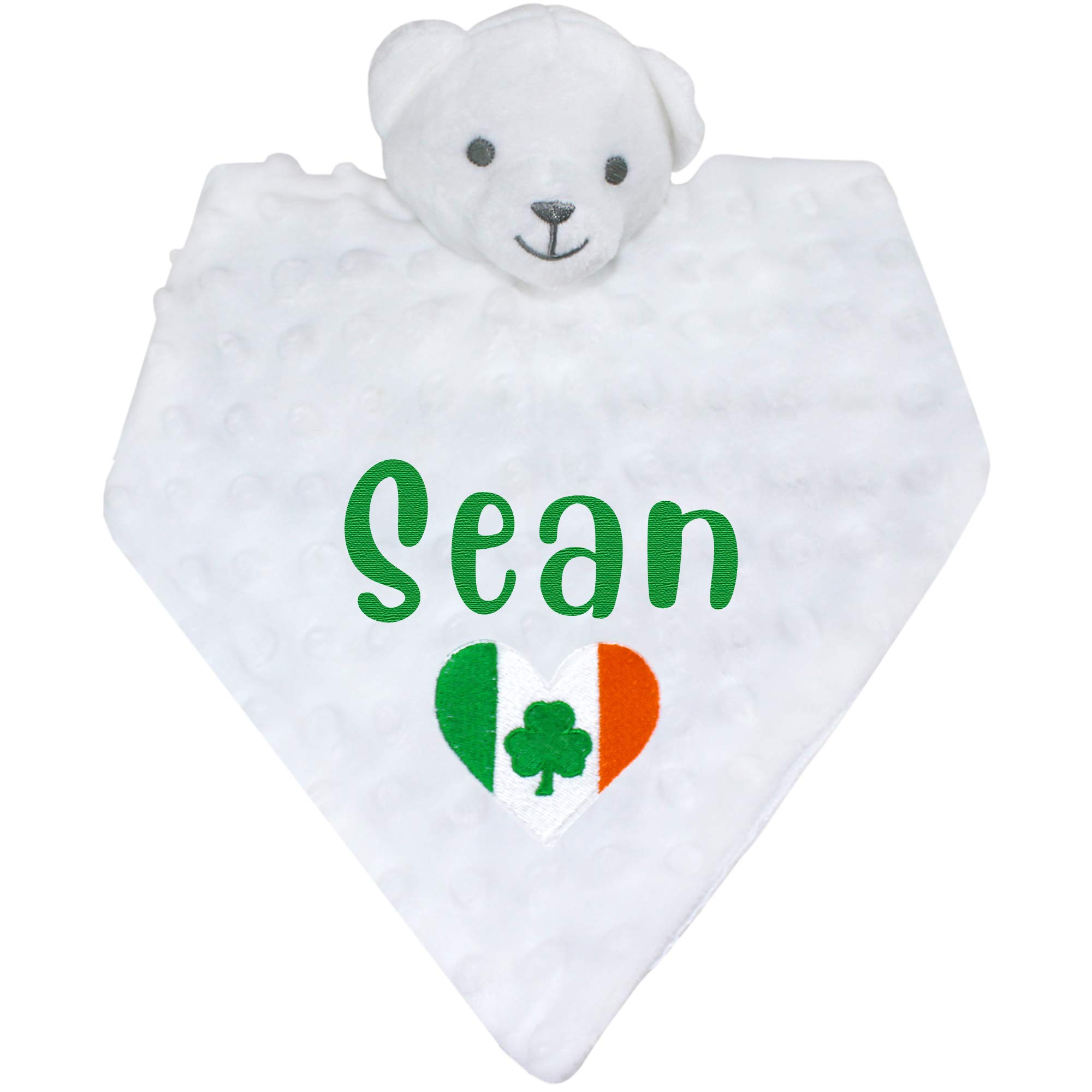 Teddyts White Heart Shaped Irish Flag Comforter Blanket With 3D Teddy Bear