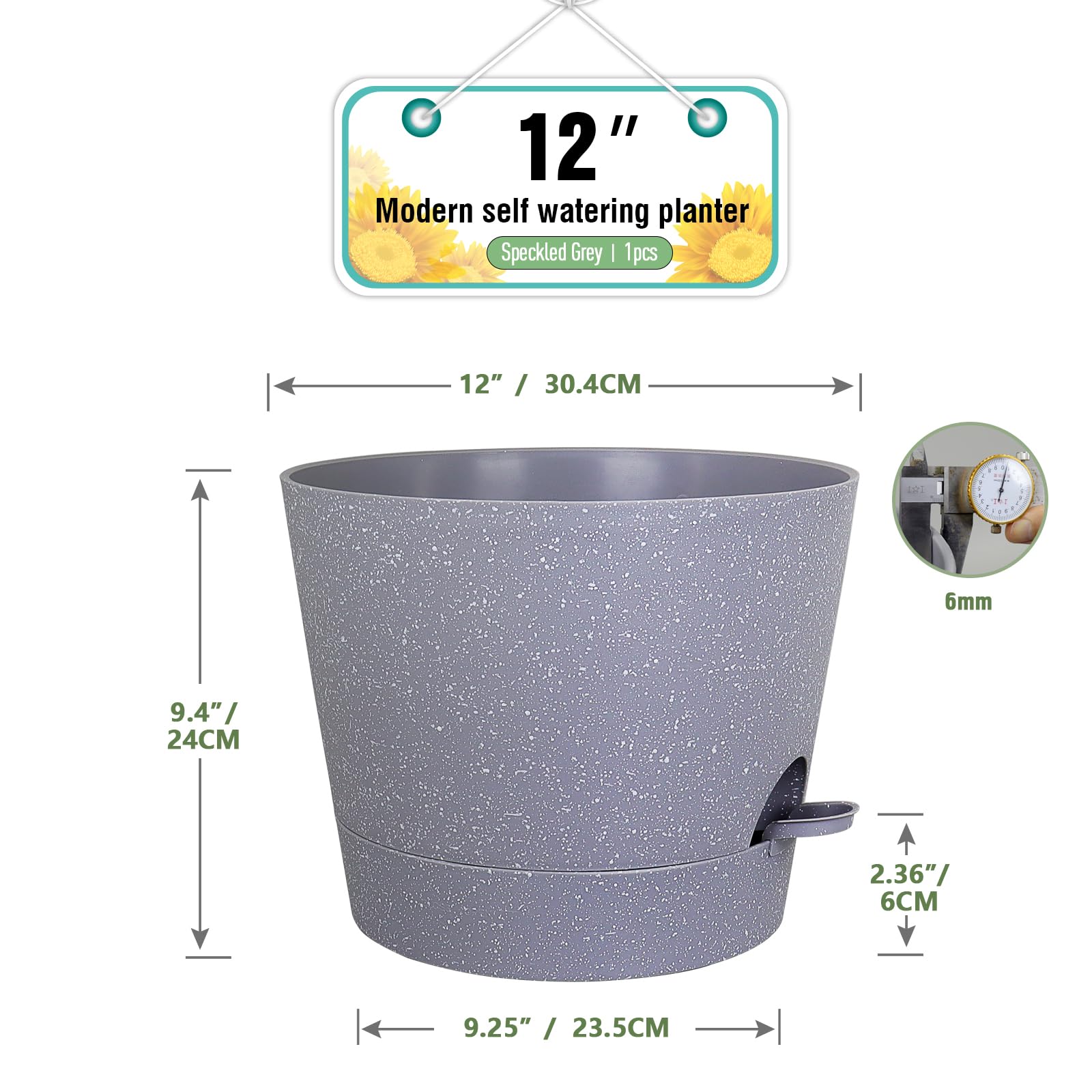 Snapklik.com : Meowell 12 Inch Large Self Watering Pots For Indoor ...