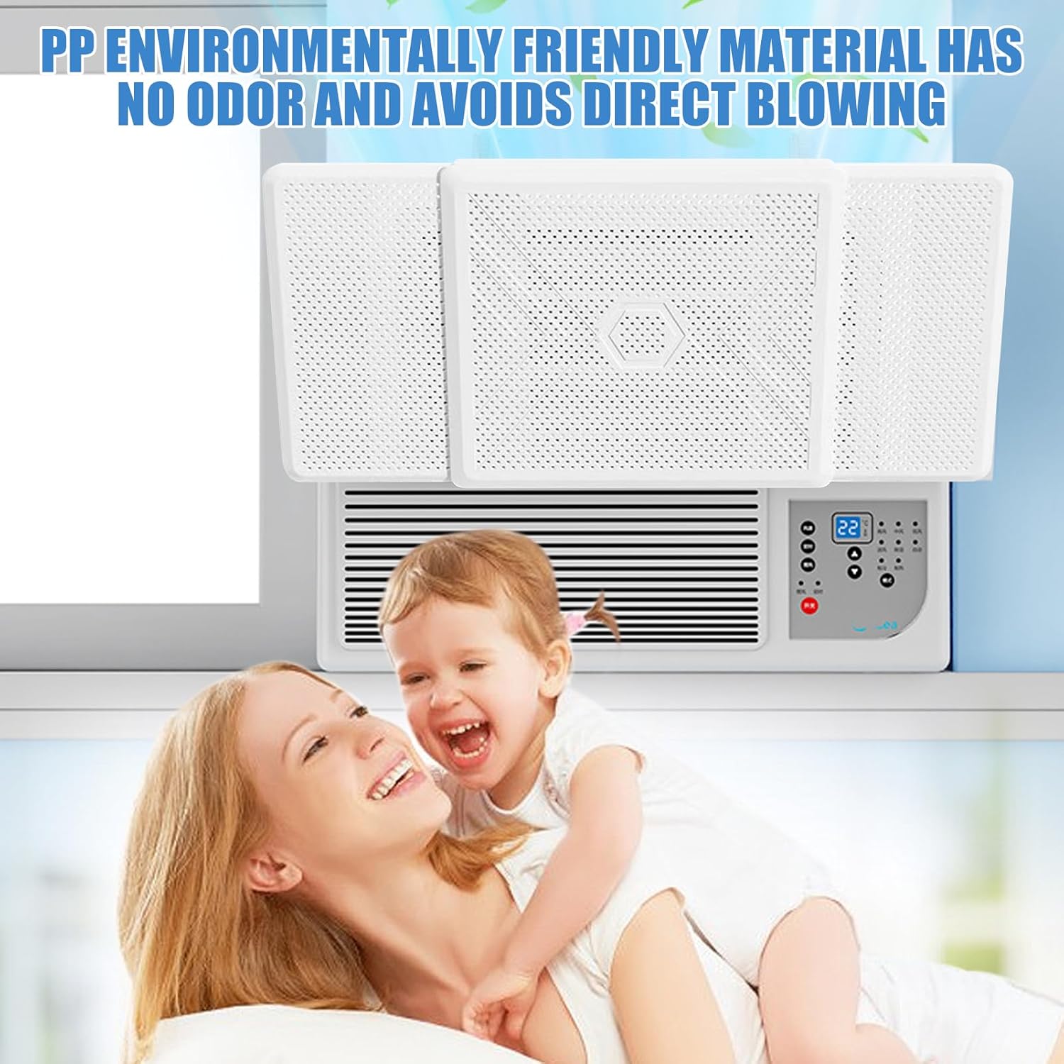 Window Air Conditioners Deflector Universal - Room Air Conditioner Window Baffle Adjustable Wind Direction - Prevent Direct Blowing of Cold Air -Ac Air Vent Deflector Easy to Install (1)