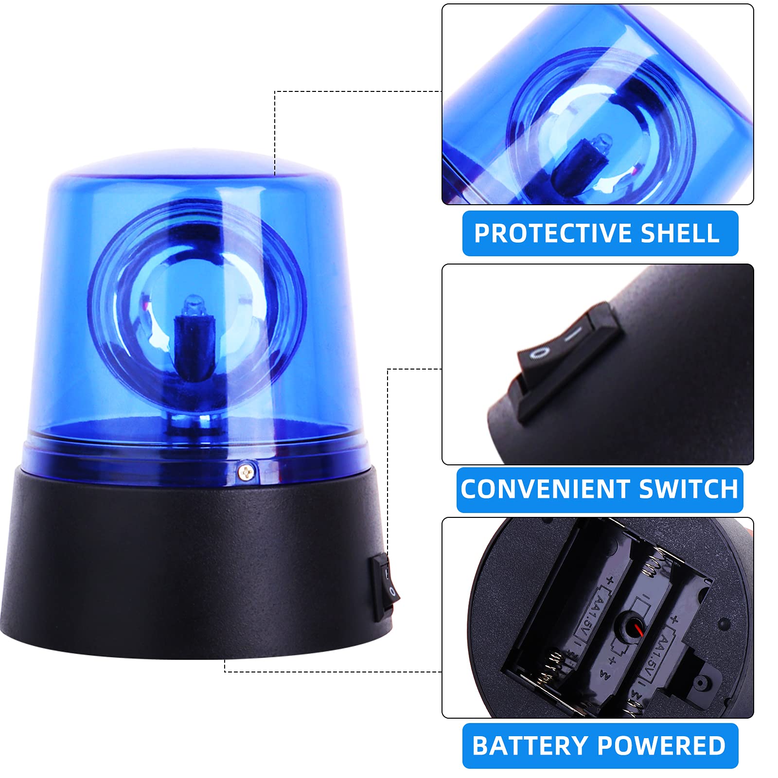 ERGAOBOY 2 Pcs Blue 360 Degree Rotating Decorative,Disco Bar Party Dancing LED Strobe Light